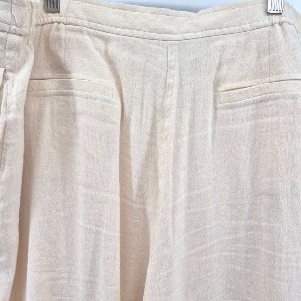J. Jill Beige Linen Blend Wide Leg Trousers XL Relaxed Pants Coastal Minimalist - Picture 10 of 15